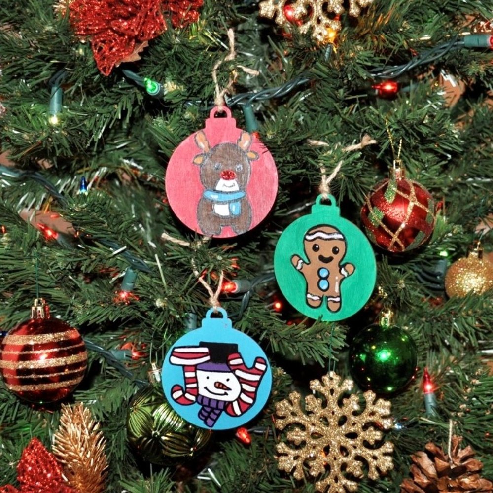 Set of 3 Adorable Christmas Tree Ornaments